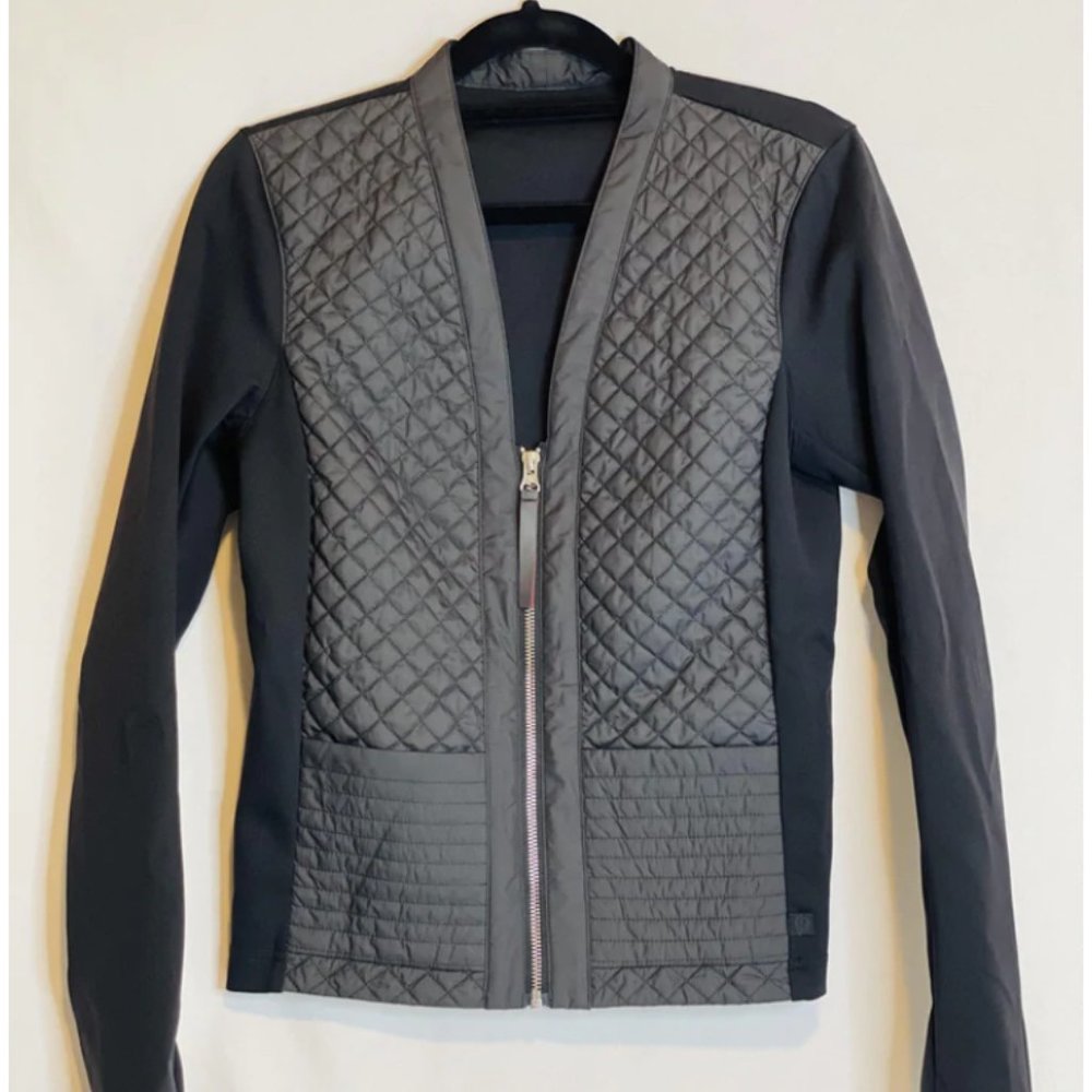 Lululemon Jacket Black Quilted Zip